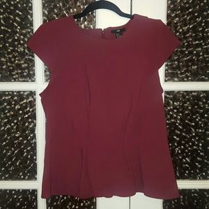H&M maroon peplum blouse
